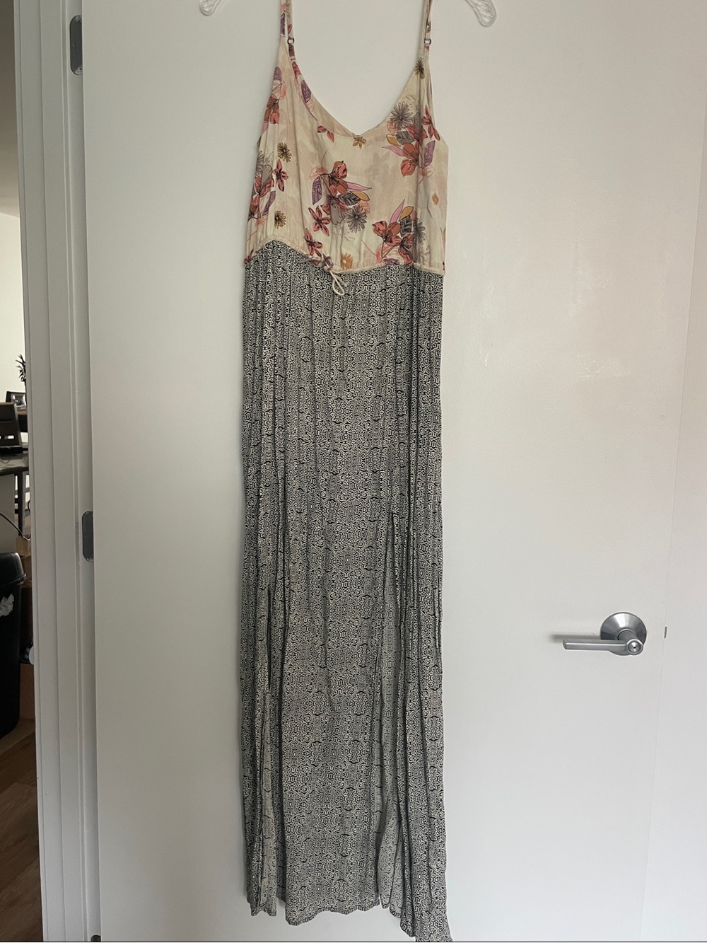 O'Neill Cream Floral Maxi Dress with Pink & Mustard Blooms